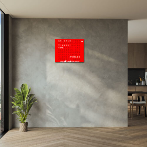 Wordclock Jupiter WordClock Edelstahl Special Swiss Edition