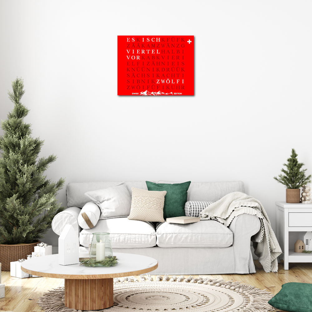 Wordclock Jupiter WordClock Edelstahl Special Swiss Edition