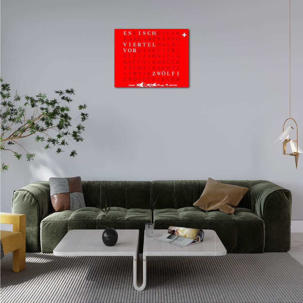 Wordclock Jupiter WordClock Edelstahl Special Swiss Edition