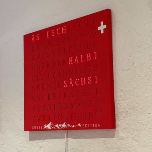 Wordclock Jupiter Edelstahl Special Swiss Edition