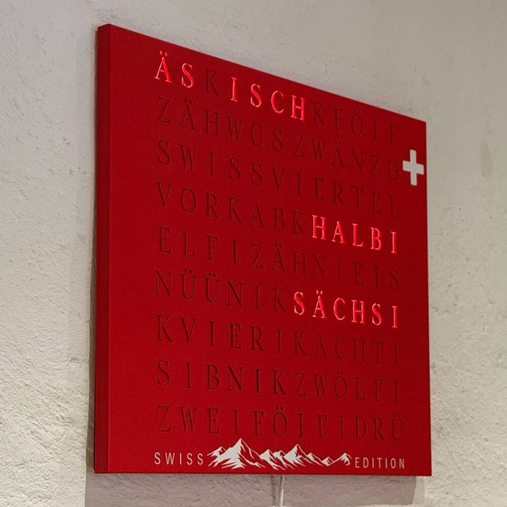 The new Wordclock Jupiter Edelstahl Special Swiss Edition