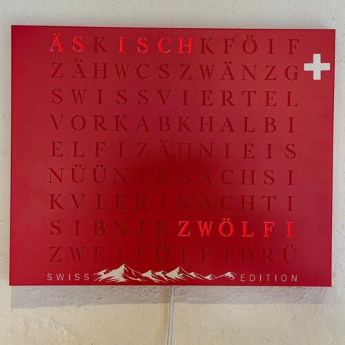 Wordclock Jupiter Edelstahl Special Swiss Edition