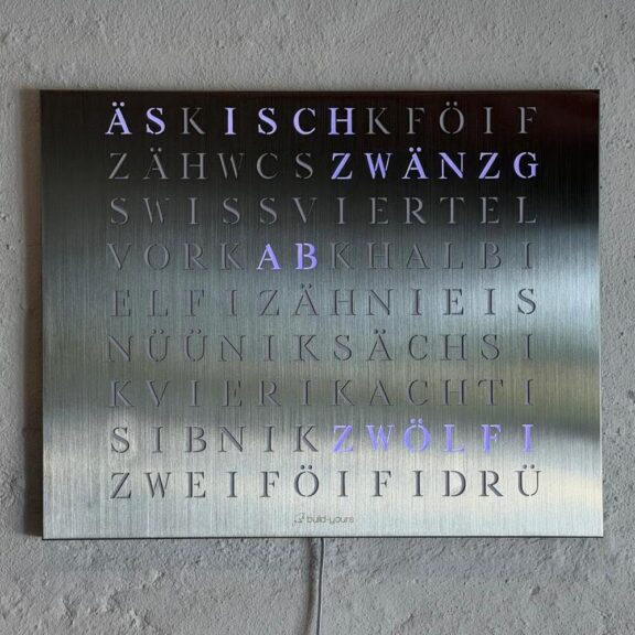 Wordclock Jupiter Stainless Steel - Swiss Edition