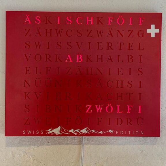 Wordclock Jupiter Stainless Steel Special Swiss Editon