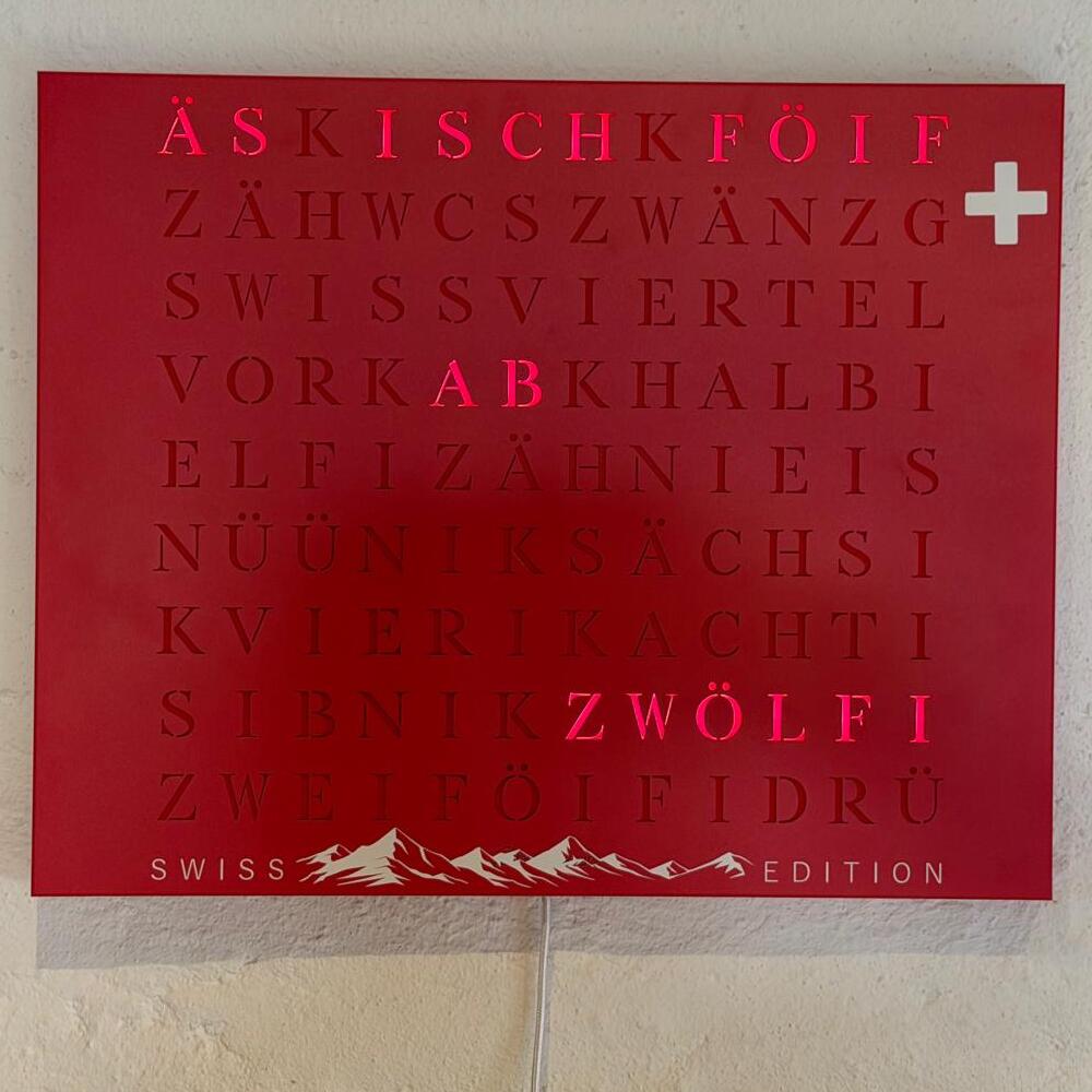 Wordclock Jupiter Edelstahl Special Swiss Edition