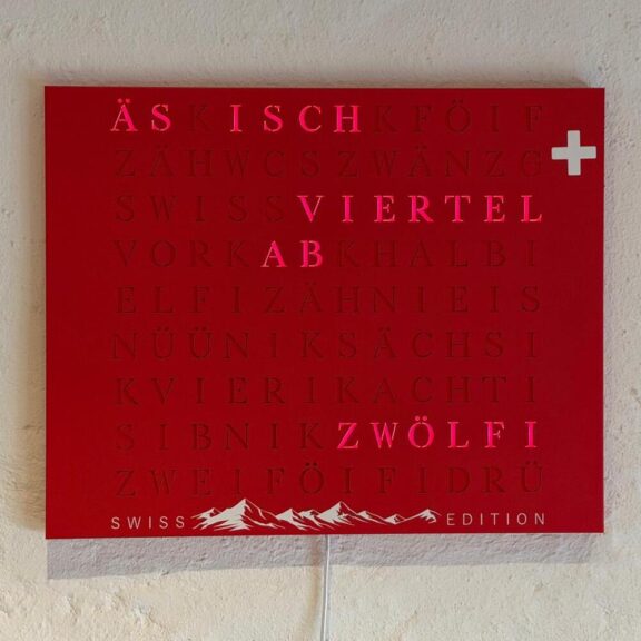 Wordclock Jupiter Stainless Steel Special Swiss Editon