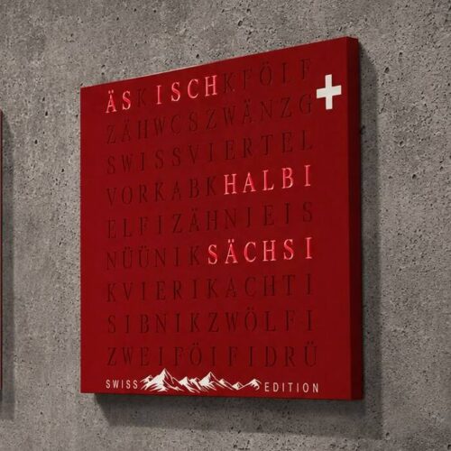 Wordclock Jupiter Edelstahl Special Swiss Edition