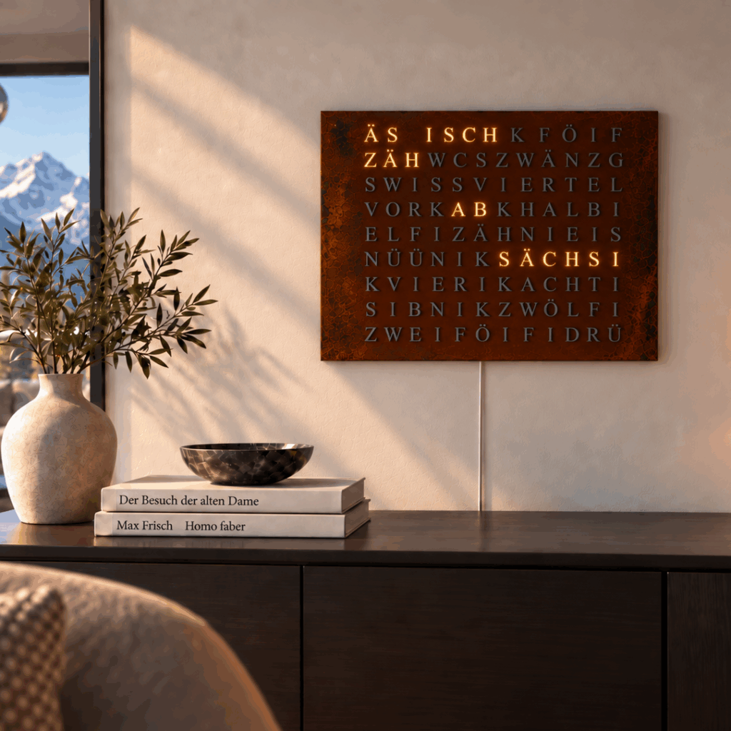 WCS 2 WordClock on a shelf
