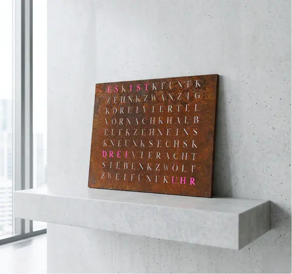 WCS 2 WordClock on a shelf