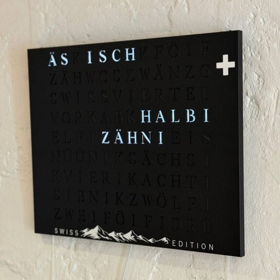 Wordclock Jupiter Special Swiss Black Edition
