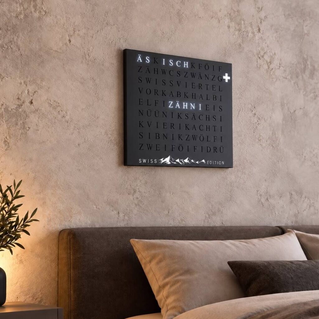 Wordclock Jupiter Special Swiss Black Edition