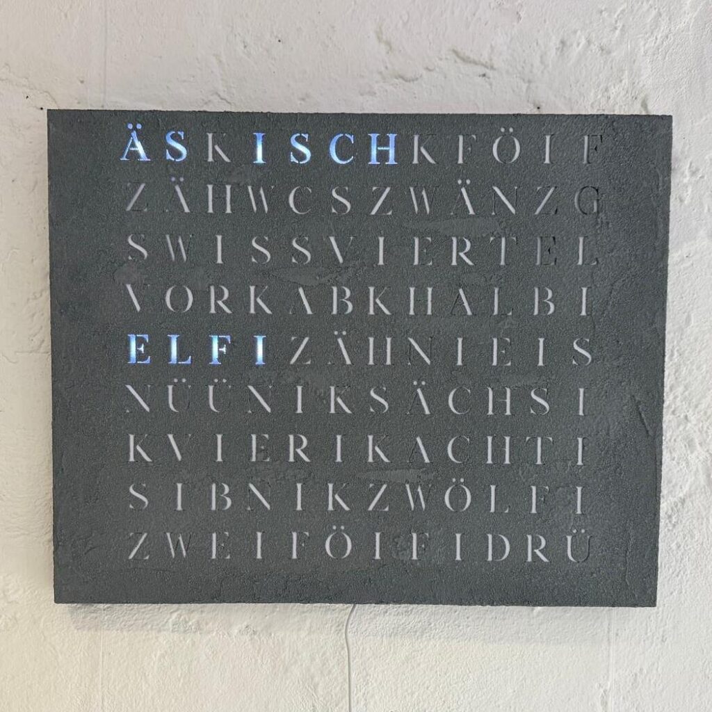 The new Wordclock Jupiter Beton Optik- Swiss Edition